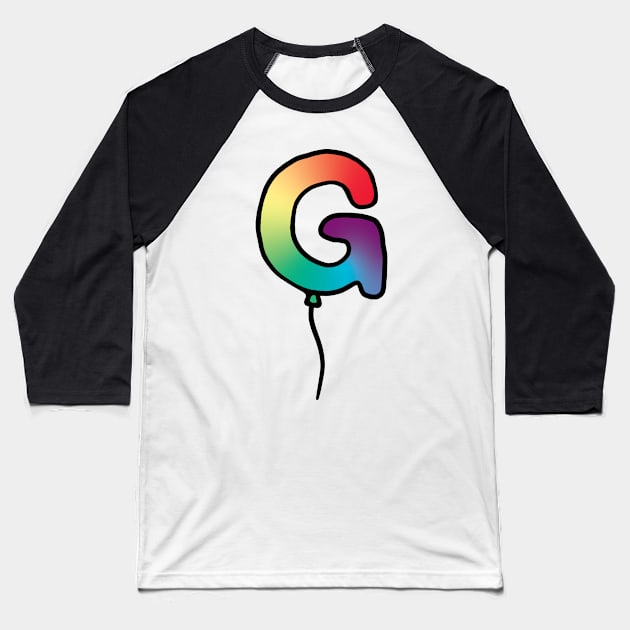 Initial Monogram Balloon Letter G Baseball T-Shirt by murialbezanson